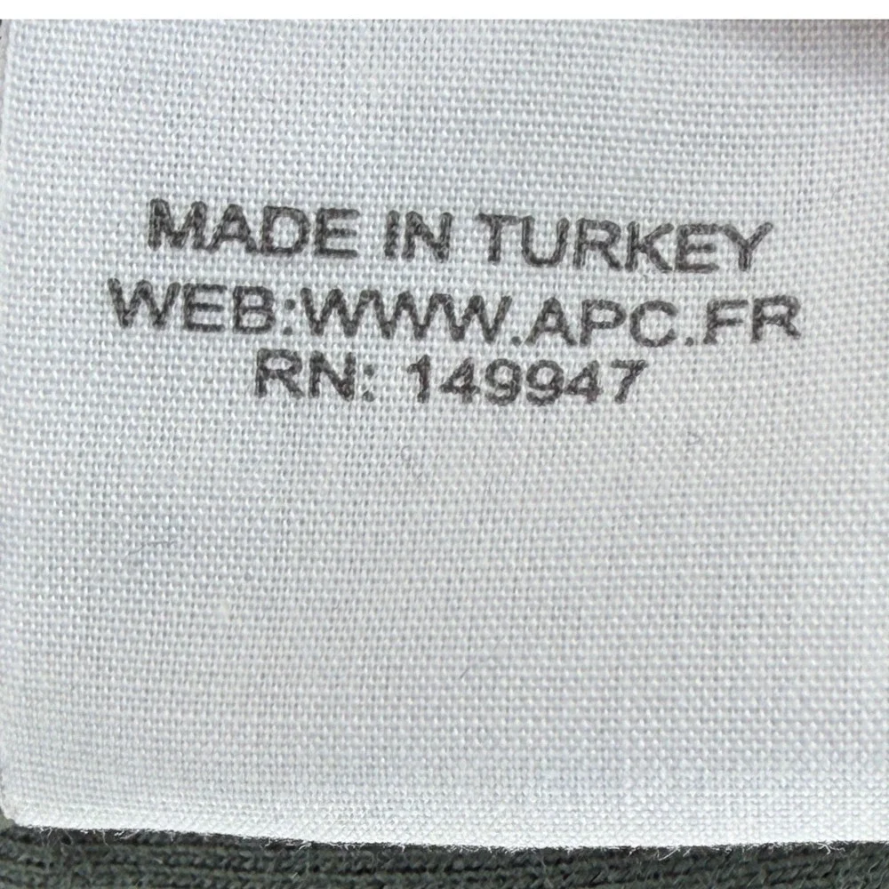 APC Rue Madame Paris Mens XXL Olive Green Sweatshirt Contrast Hem‎ RN 149947